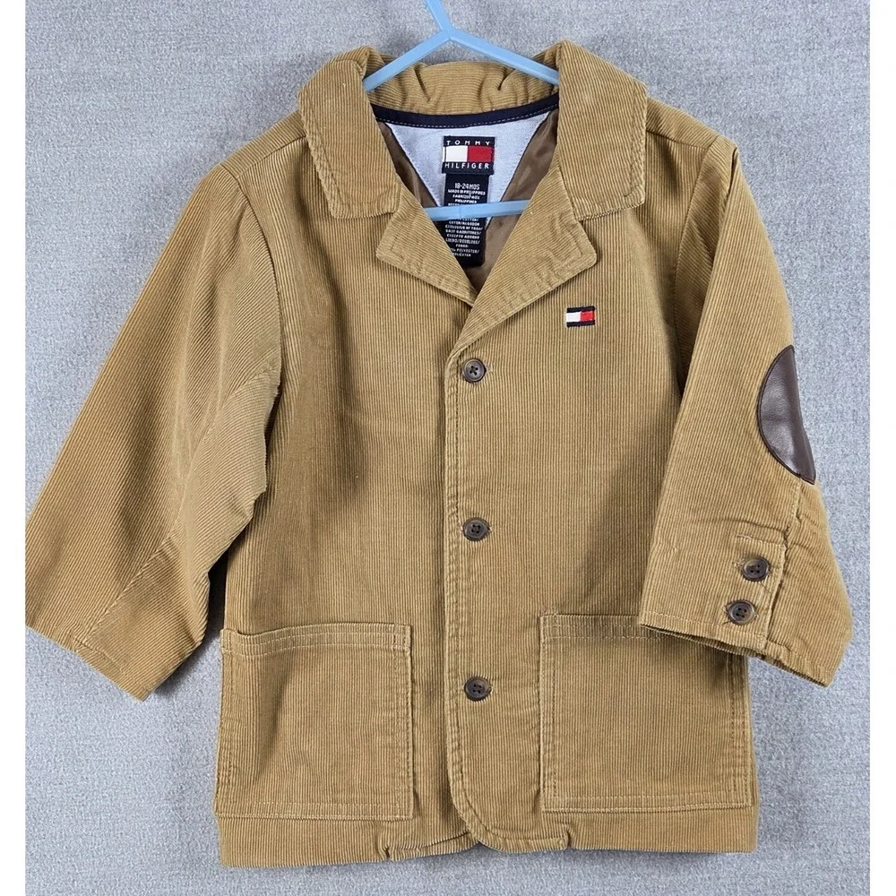 Tommy Hilfiger Baby 18-24 Months Corduroy Sport Coat Blazer‎ Elbow Patches Brown
